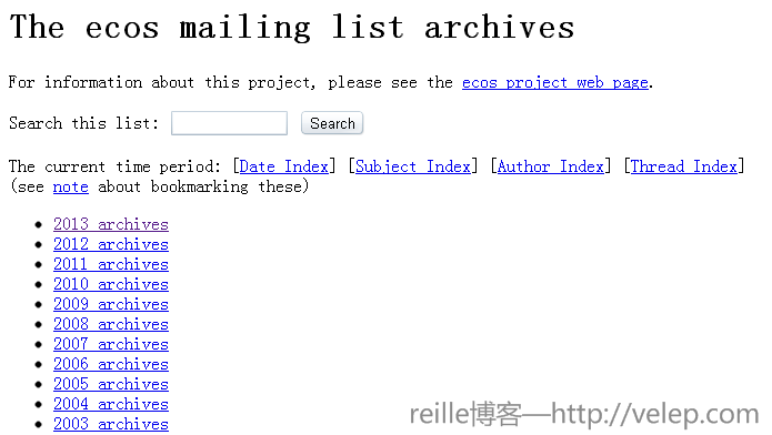 ecos-bugs邮件列表